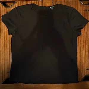 Express short sleeve black silky top